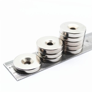 Magnet bulat magnet neodymium dengan lubang countersunk