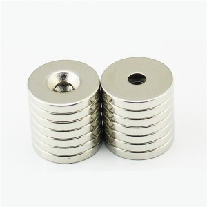 Neodymium magnet round magnet with countersunk hole