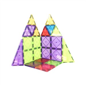 Conxunto de bloques magnéticos coloridos Xoguetes educativos de construción para nenos e nenas