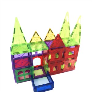Ligtas na Makukulay na Bumubuo ng Mga Pangunahing Kasanayan Magnetic Tile Set Game Toys