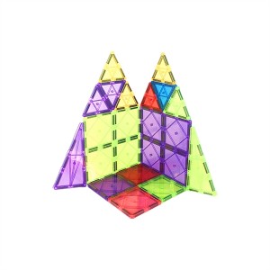 Forma shumëngjyrësh transparente Blloqe edukative lodrash magnetike 3D Pllaka ndërtimi