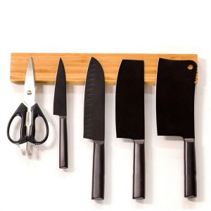Porte-couteau magnétique porte-couteau en bambou pour la cuisine