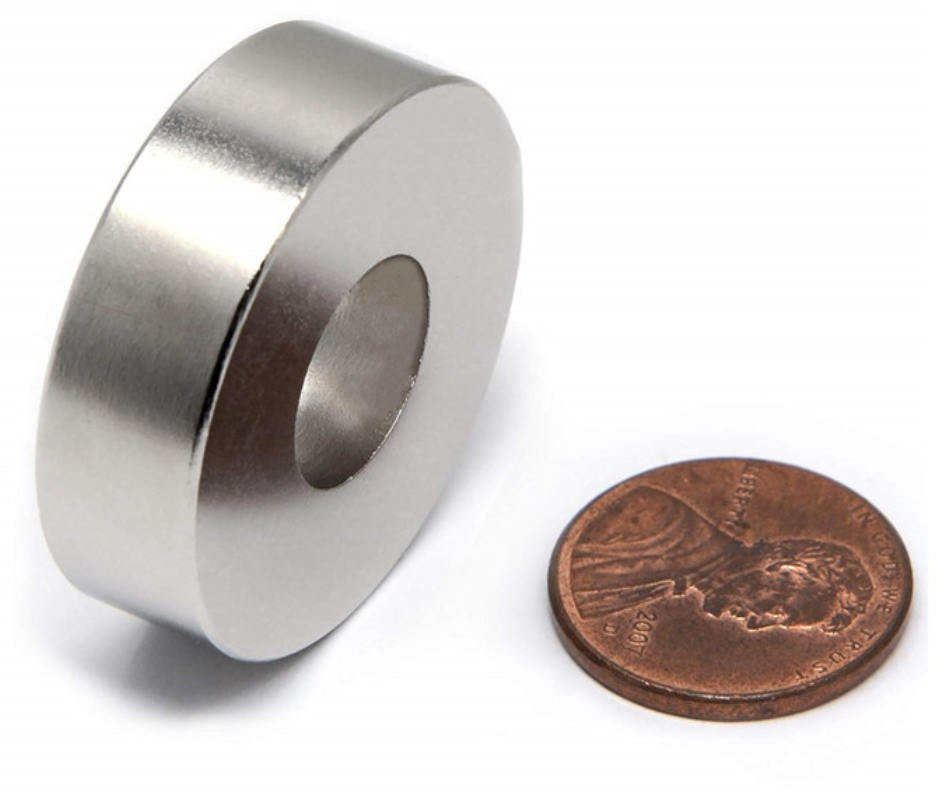 Neodymium Magnet Ring N35EH OD .75″ x ID .403″ x 0.125″(A) - Radial Magnets  - We Know Magnets