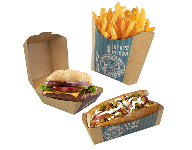 Custom Disposable Food Grade Cardboard Hamburger Packaging Paper Burger Box