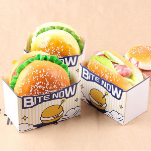 Propra Logo Presita Burger Skatolo Presanta Fritita Kokido Burger Manĝo Skatolo Reciklebla Facile Por Forporti