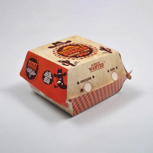 Custom Design Printed Paper Burger Box Eco-friendly Packaging Food,food & Beverage Packaging Coated Paper