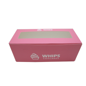 Factory Custom Logo Printing Cupcake Box Clear PET Window Paper Packaging Cake Boxes