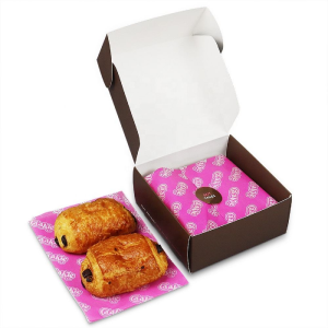 Atacado logotipo personalizado donut sobremesa puff caixa de embalagem padaria sushi bolo embalagem de papel caixa de entrega de fast food