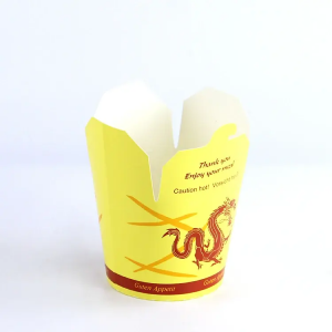 Takeaway Hot Food Box Noodles Rice Food Paper Doner Kebab Box Disposable Noodle box With Handle