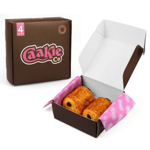 Wholesale Custom Logo Donut Dessert Puff Packaging Box Bakery Sushi Cake Paper Packaging Fast Food Delivery Box