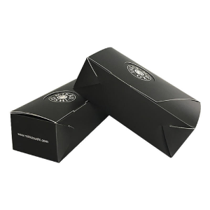 Custom Design Logo Printed Hot Selling Black Paper Sushi Box Takeaway Catering Foldable White Cardboard Packaging Food Box
