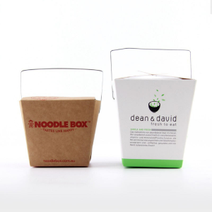 Disposable Fried Rice And Noodles Takeout Food Box Packaging Custom Print Hand-Held Kraft Paper Packing Box