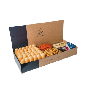 Персонализирано отпечатано лого Кутия за хранителни бисквитки Снек Торта Пикник Десертна кутия Кутии за кетъринг опаковки с разделителна чиния