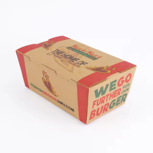 Custom Biodegradable Lunch Fried Chicken To-Go Take Out Paper Box Takeaway Fast Food Packaging Kraft Paper Container Boxes