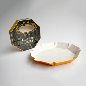 Прилагодено печатено лого Фабрика за големопродажба на големо, биоразградлива пекарска хартија од вафли конусна кутија за пакување за храна