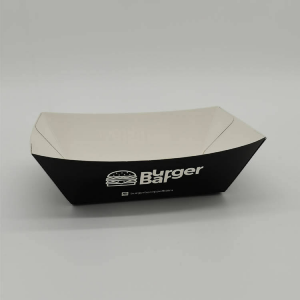 Custom Disposable Fast Food Restaurant Paper Food Packaging Boat Fries Tray for Food