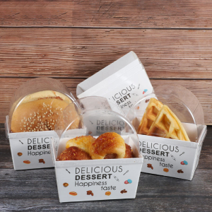 Take Out Box Sandwich นำมินิเบอร์เกอร์กล่องขนมปังปิ้งถือถาดขนมปังสำหรับ Take Out อาหารกล่องกระดาษ
