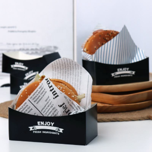 Caixa de bocadillos para levar Caixas de mini hamburguesas para levar tostadas con bandexa de pan para caixa de papel de comida para levar