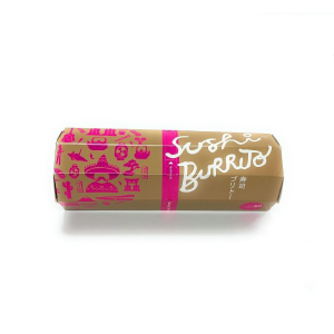 Kuti letre Sushi Burrito e printuar me porosi të kategorisë së ushqimit Kutia e paketimit me logo