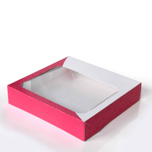 Caja de embalaxe negra impresa personalizada ecolóxica para comida de xantar de sushi fresco, caixa de papel plegable para levar con fiestra