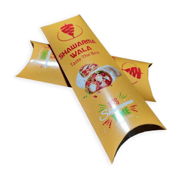 לוגו מותאם אישית מזון מהיר קופסת רול עוף בוריטו גלישת כרית בצורת כרית גליל קופסאות אריזה עבור פאי תפוחים