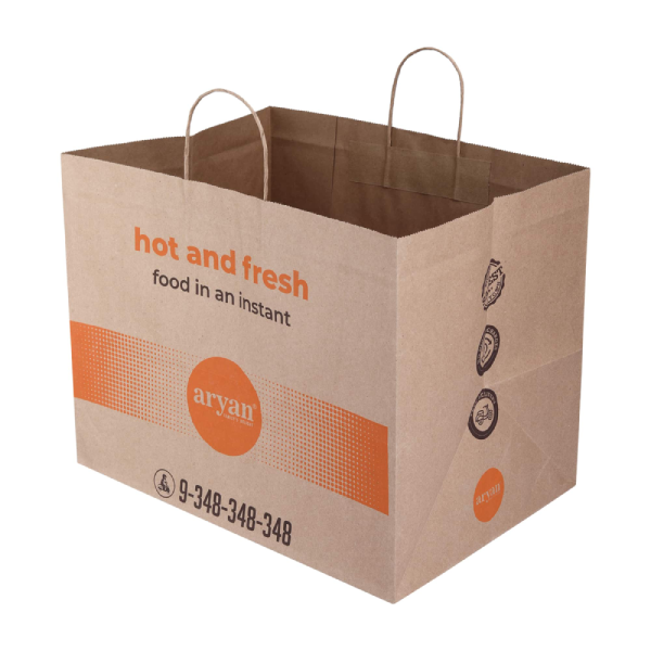 Персонализирайте вашето собствено лого Крафт опаковъчна чанта с усукана дръжка Чанта за носене Сладкиши и торбички за пекарни