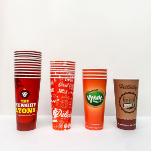 Custom Logo Printed Paper Coffee Cup Custom 12oz 16oz 22oz Single Wall for Hot and Cold Drink Paper Cup