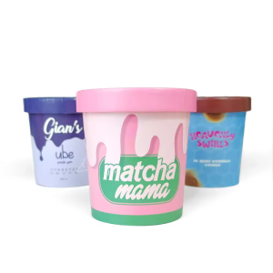 PLA Customized Eco-Friendly 4oz 5oz 8oz 12oz 16oz 500 ml Ice Cream Paper Container Ice Cream Paper Cup With Paper Lids