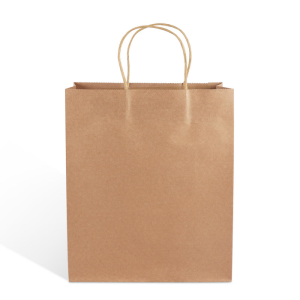 Custom Logo and Print Take Away Carry Out Bag Restaurant Fast Food Biodegradable Takeaway Kraft Paper Bag with Twisted Handle