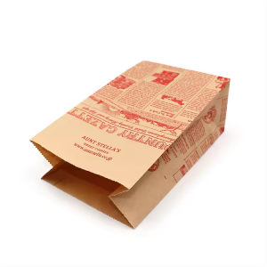 Eco-Friendly Recyclable New Design Take Away Shopping and Gift Packaging SOS Kraft Paper Bag with Logo Printing