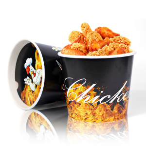 سطل پاپ کورن سفارشی قابل بازیافت Chicken Wing Fries Family سطل کاغذ غذا سرخ شده سطل مرغ