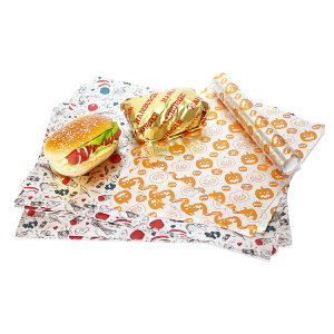 Customized Aluminum Foil Laminated Greaseproof Food Grade Paper Wrap Deli Mexico Burrito Tacos Burger Wrapping Paper Roll