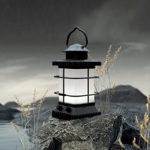 Portable rechargeable LED camping light lantern with Bluetooth wireless speaker