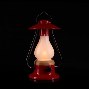 Retro portable rechargeable decorated LED flame table lantern for outdoor/indoor leisure living (bluetooth speaker optional)