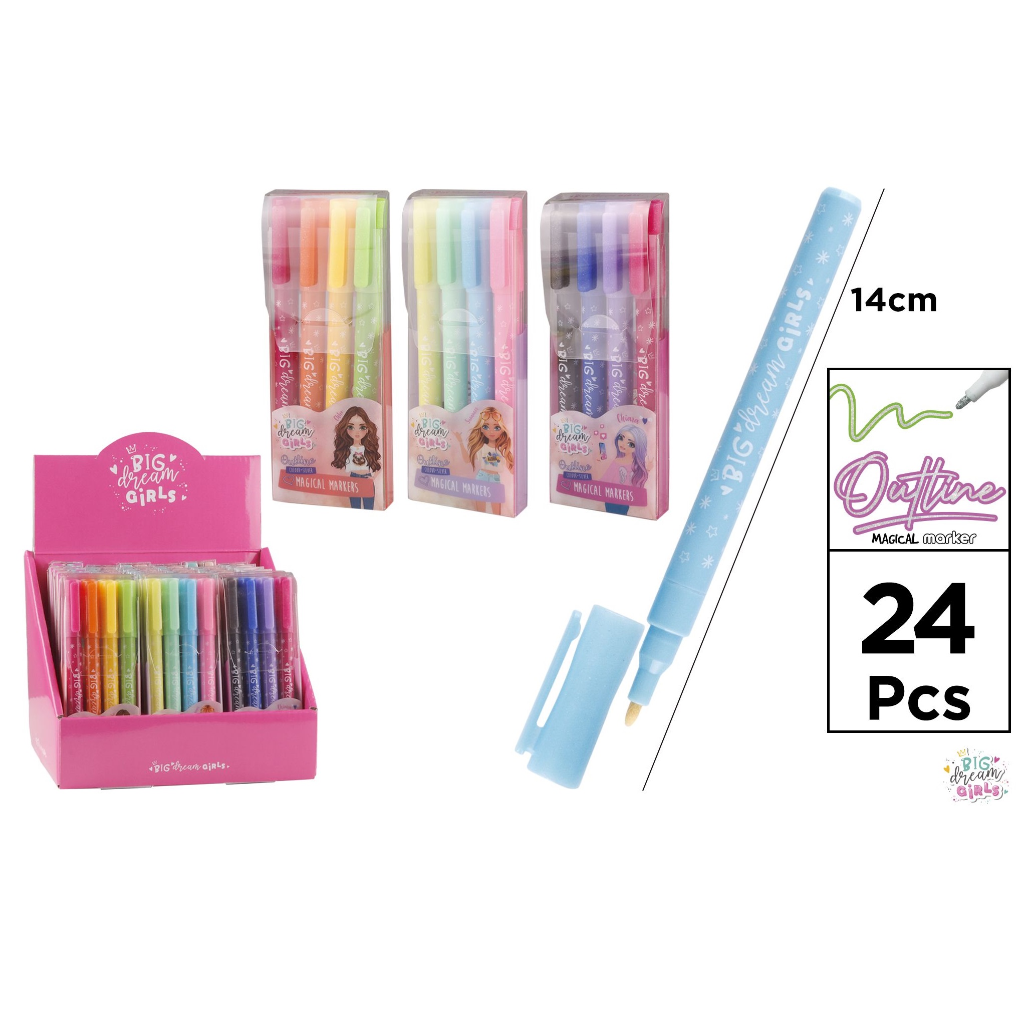 BD025 Color Markers Multicolor Markers Set Cartoon Markers