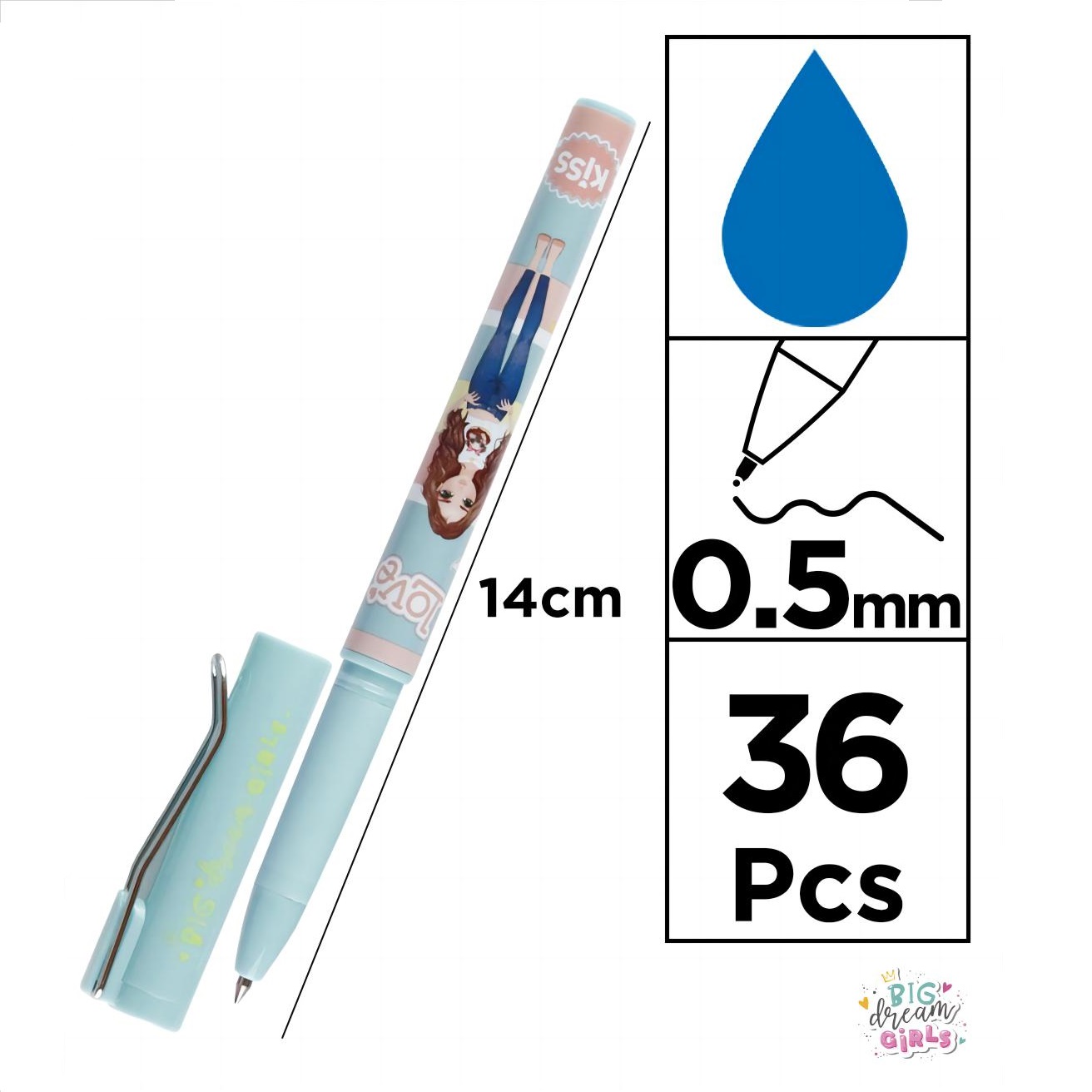 BD029 Długopis Długopis rysunkowy Niebieski tusz 0,5 mm