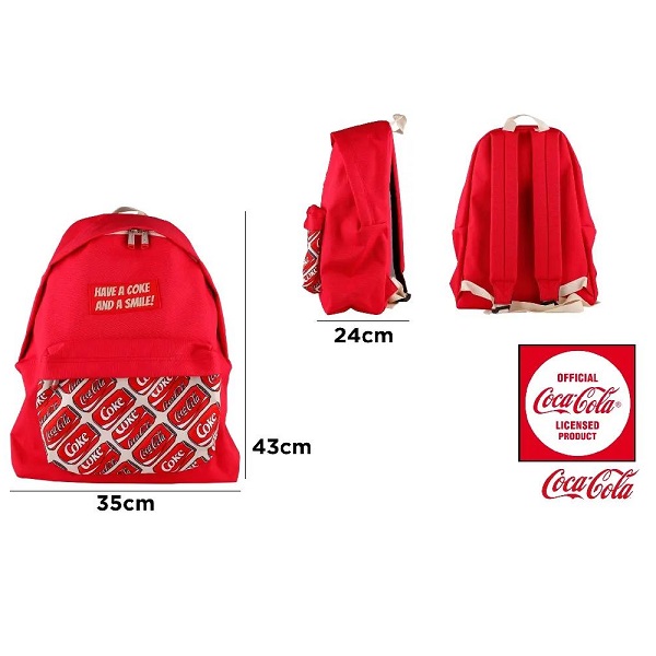 CC002 กระเป๋าเป้สีแดง แบรนด์ Coca-Cola ได้รับอนุญาตอย่างเป็นทางการ