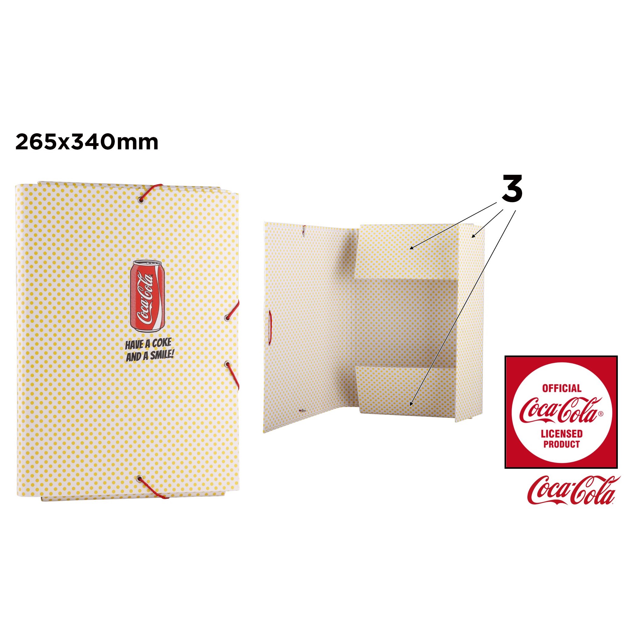 CC014 Cartella a 3 lembi Coca-Cola Scatola portadocumenti in cartone