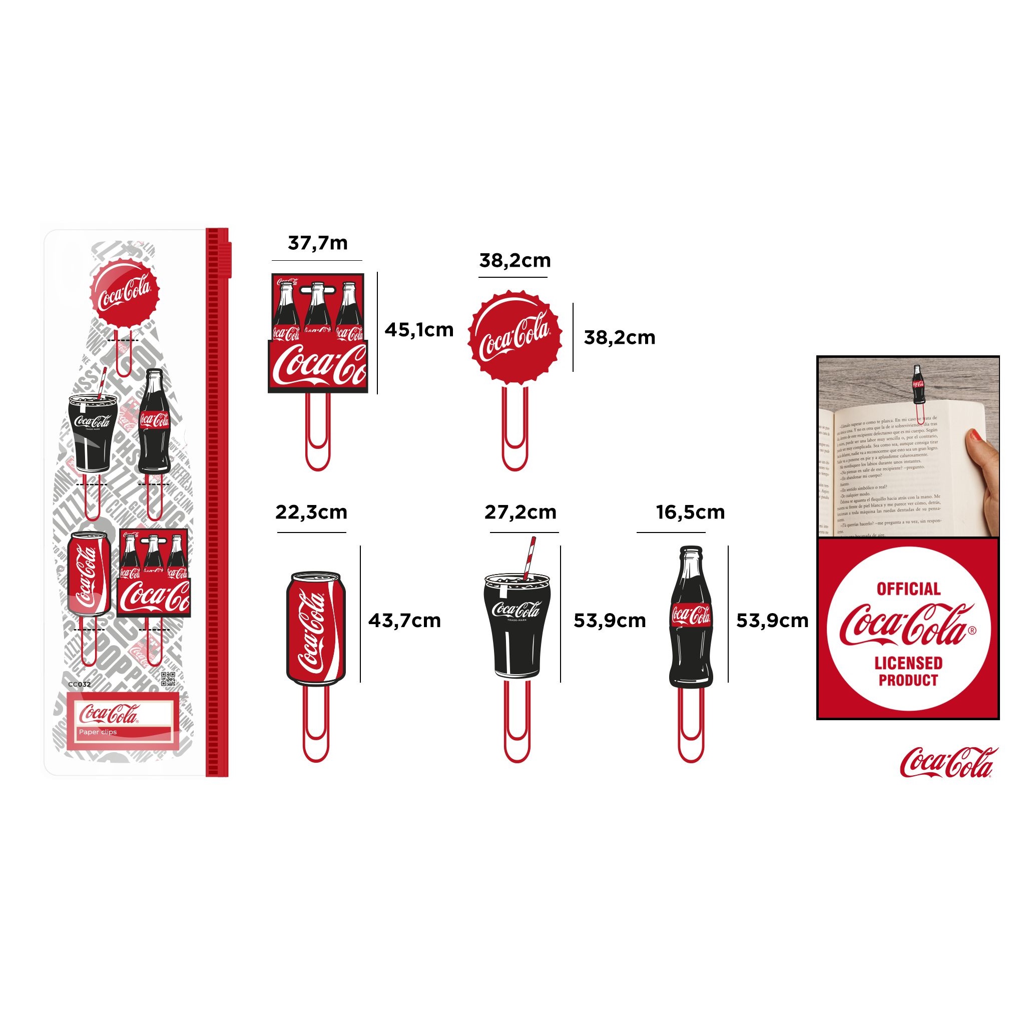 CC032 Coca-Cola Paper Clips Creative Stationery Reading Bookmarks Document Positioning