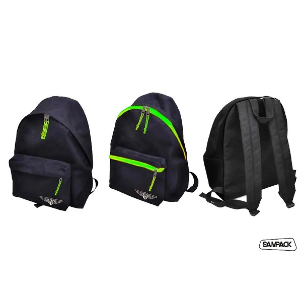 MO001 Eco Backpack ڪارو فلورسنٽ پيلو