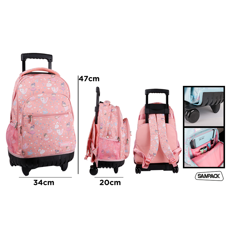 MO102-01 vaikiškas kuprinės vežimėlio krepšys