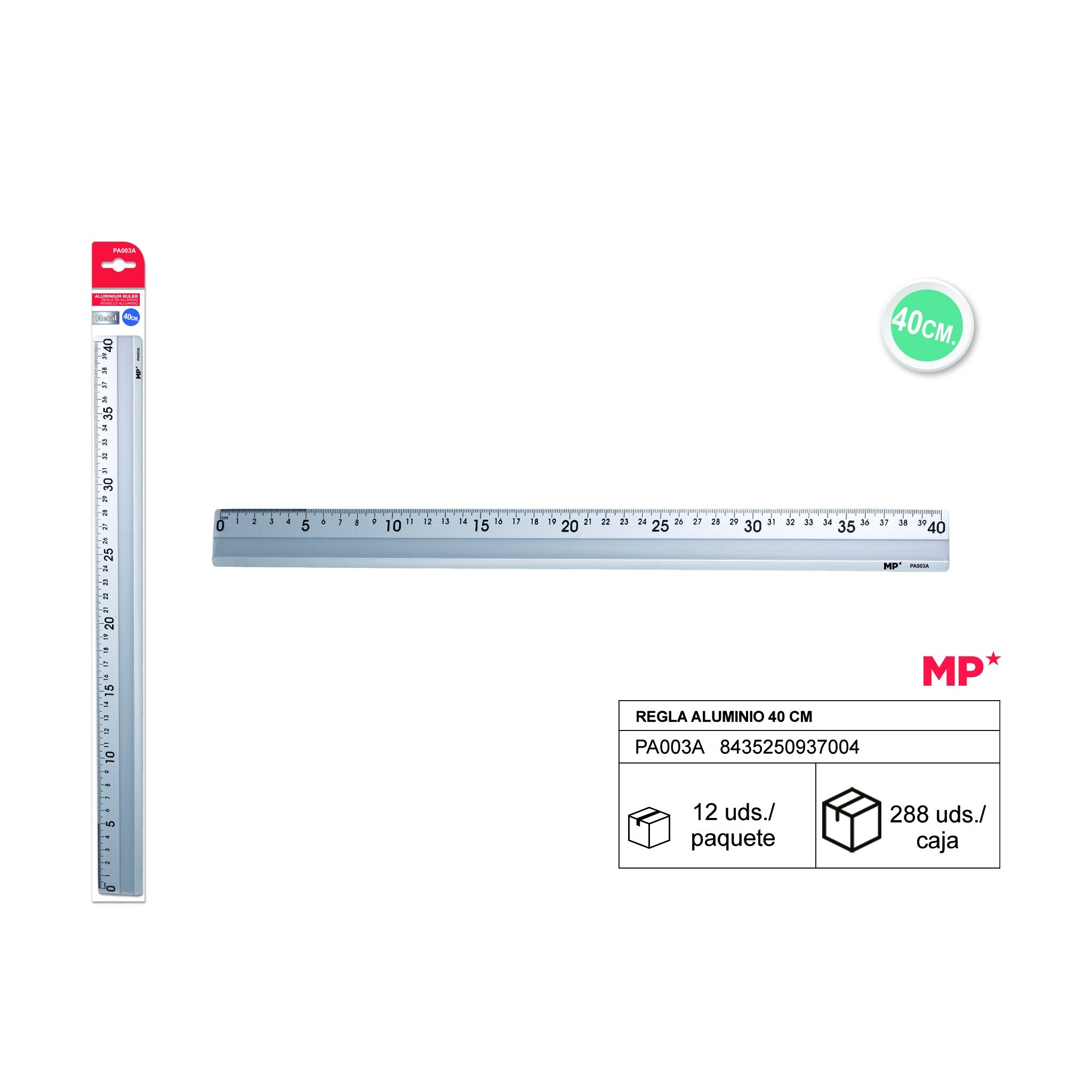 PA003A Centimeter Aluminum Ruler Minimalist Ruler
