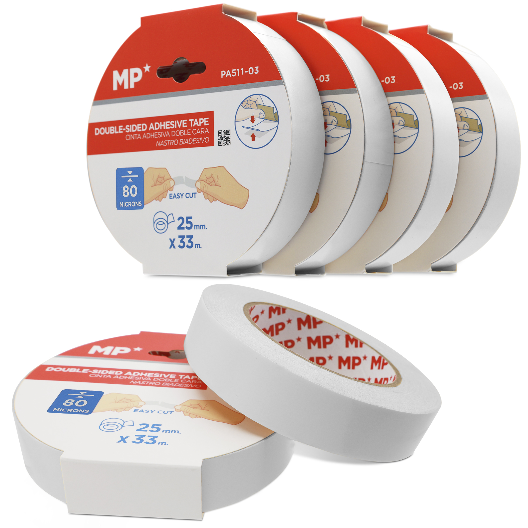 PA511-03 DOUBLE-SIDED ADHESIVE WHITE TAPE