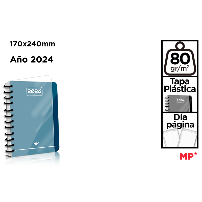 PB24-37-2 Agenda Ziua Pagina Coperta din plastic 17×24 2024