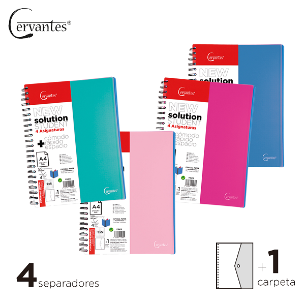 PB418 Notebook with polypropylene cover, double-sided, four colors, 120 sheets, 90 g/m2