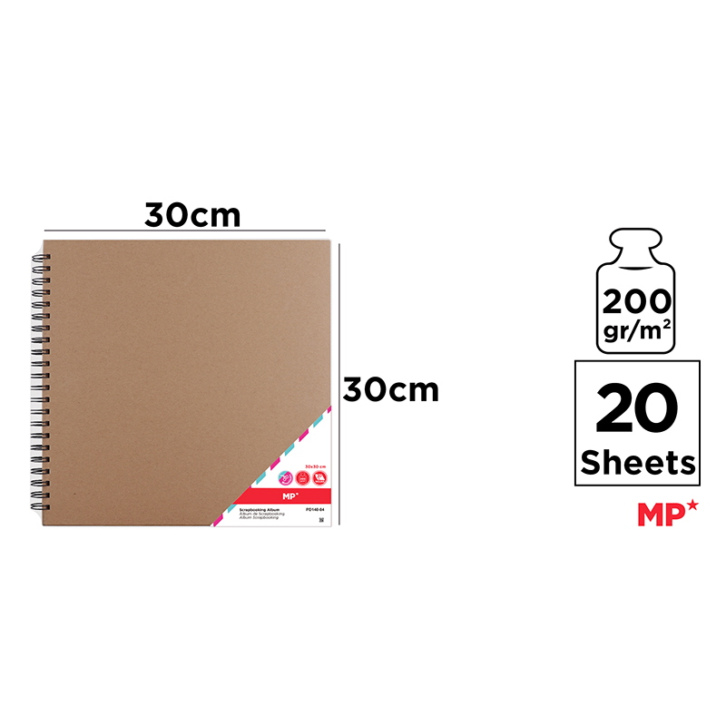 Album Kraft Brown Scrapbooking - 20 Sheets, 200g/m² - Pirreng û domdar