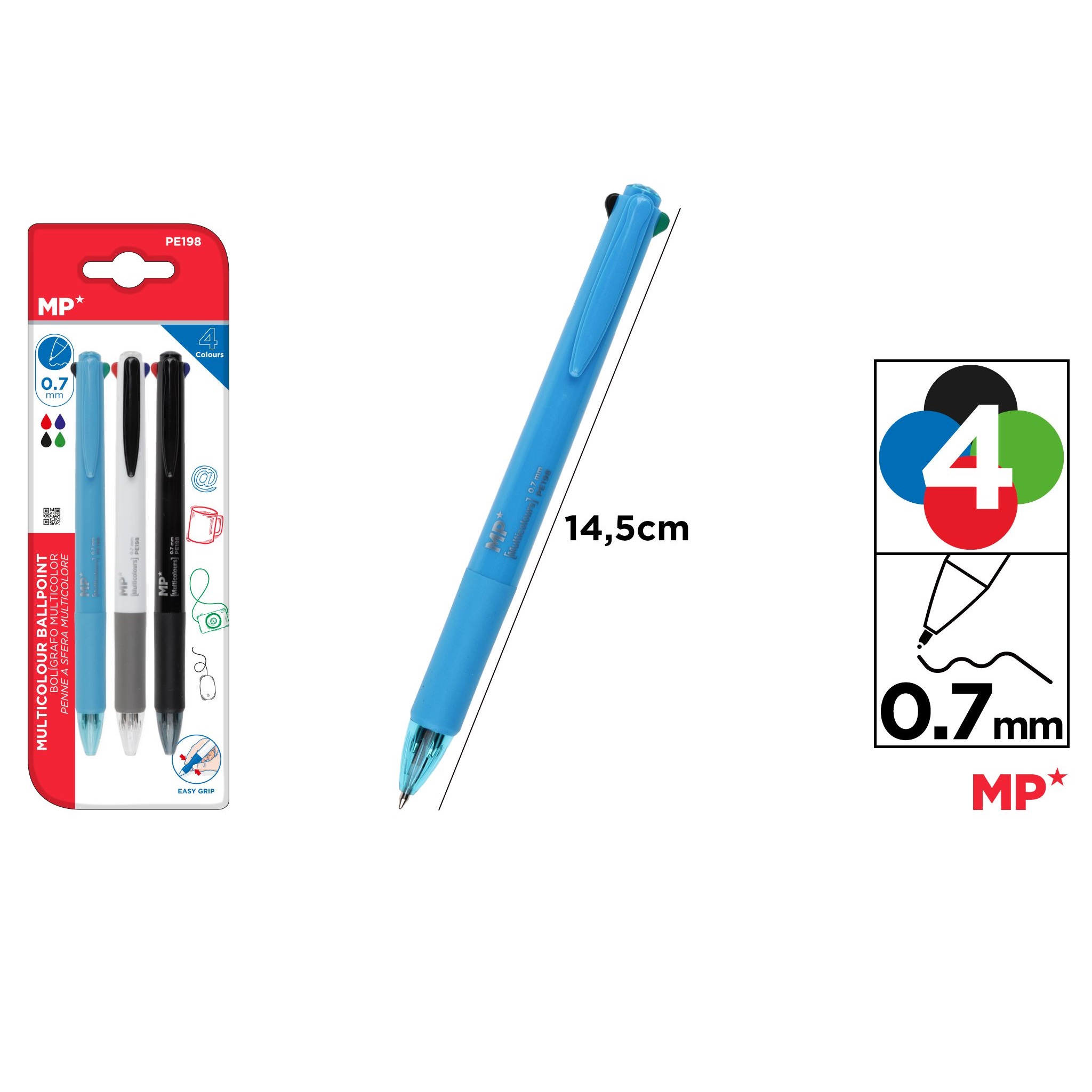 Multi-color ballpoint pen color ballpoint pen set 1.0mm 0.7mm 0.5mm