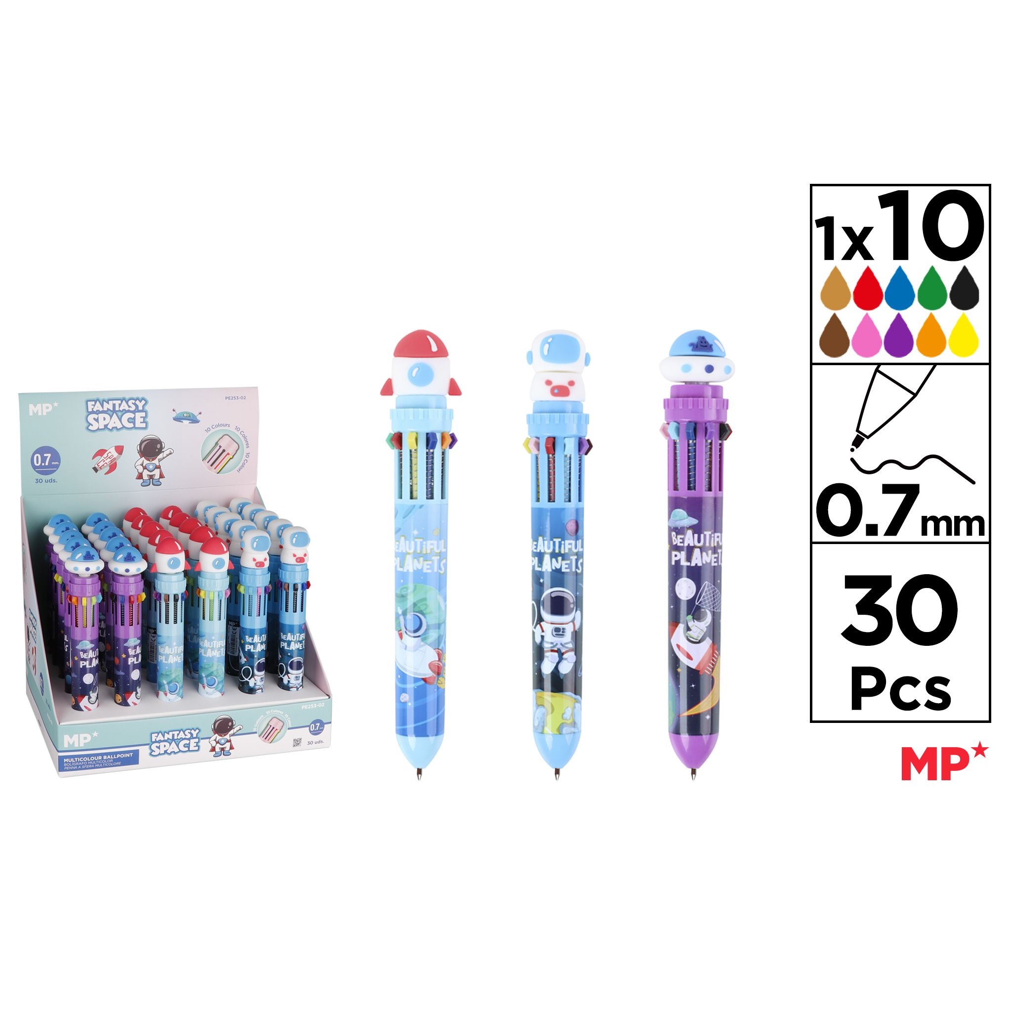 PE253 10 Colors Ballpoint Pen Cartoon Ballpoint Pen Cute Shape Colorful Ballpoint Pen
