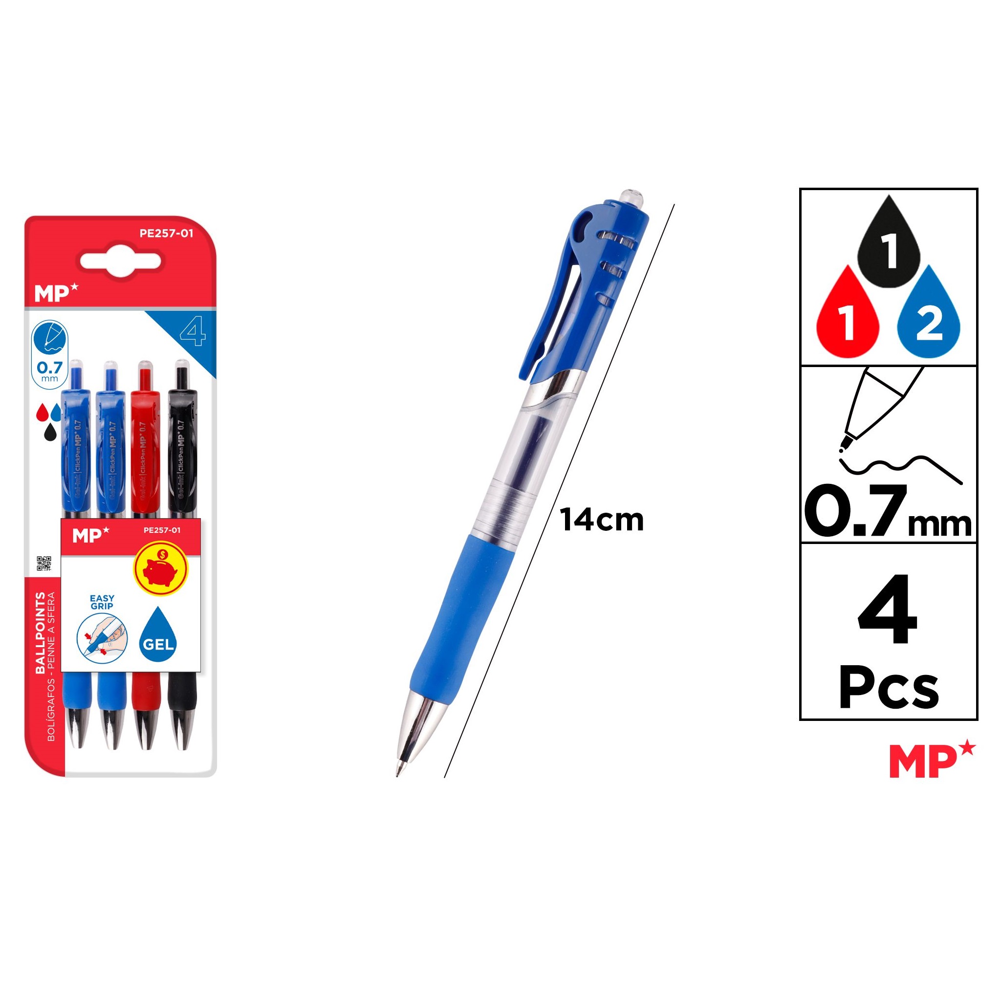 PE257 Gel Ink Ballpoint Pen Office Ballpoint Pen Set 0.7mm Ballpoint Pen