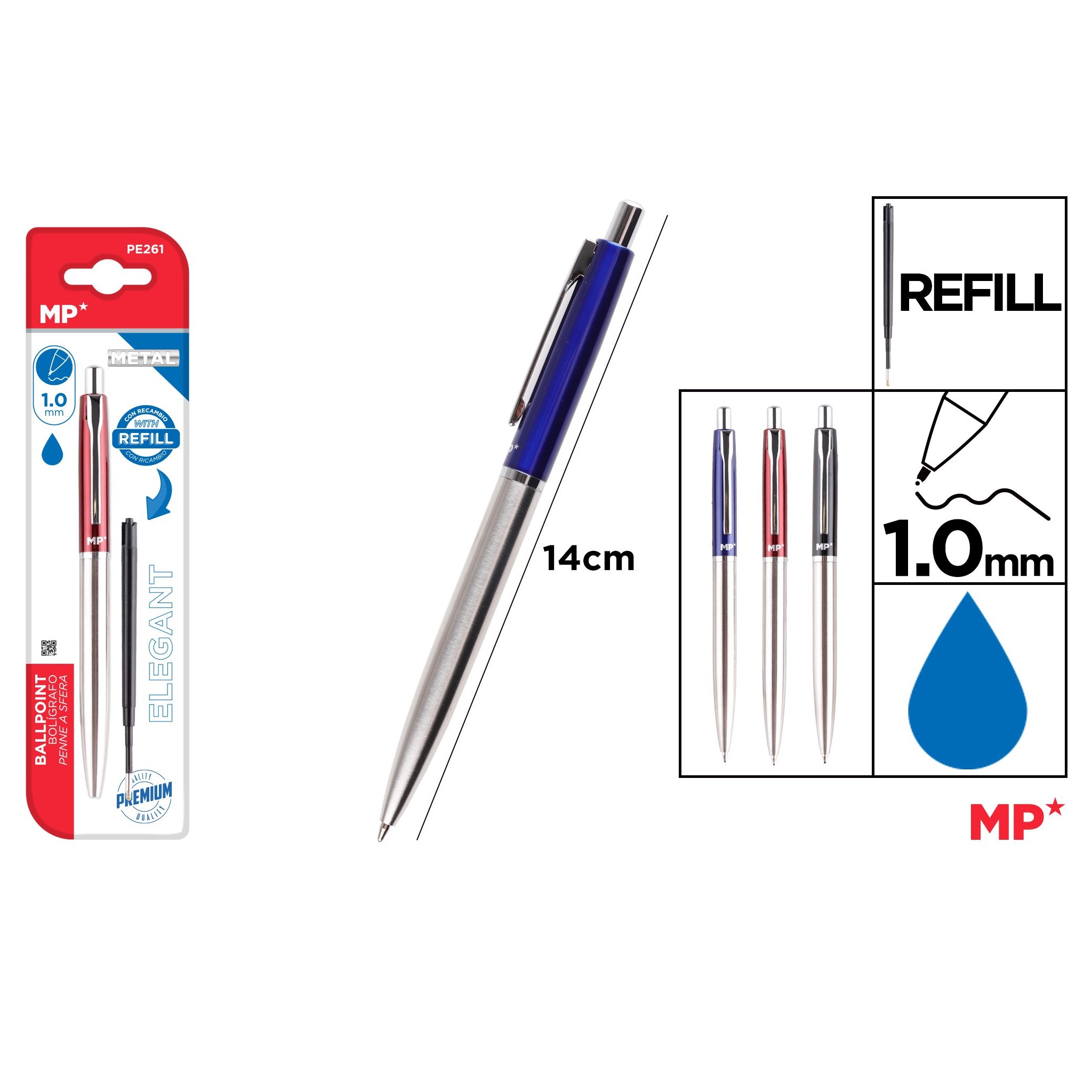 PE261/262 Metal Ballpoint Pen Retractable Ballpoint Pen Set